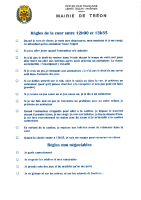 règles de la cours