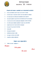 règles du restaurant scolaire
